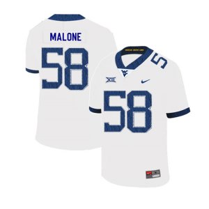 Men's West Virginia Mountaineers NCAA #58 Nick Malone White Authentic Nike 2019 Stitched College Football Jersey AO15I44NI